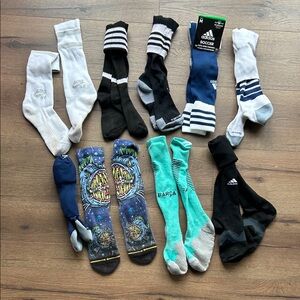 Adidas and Nike Men's Socks 9 pairs Collection